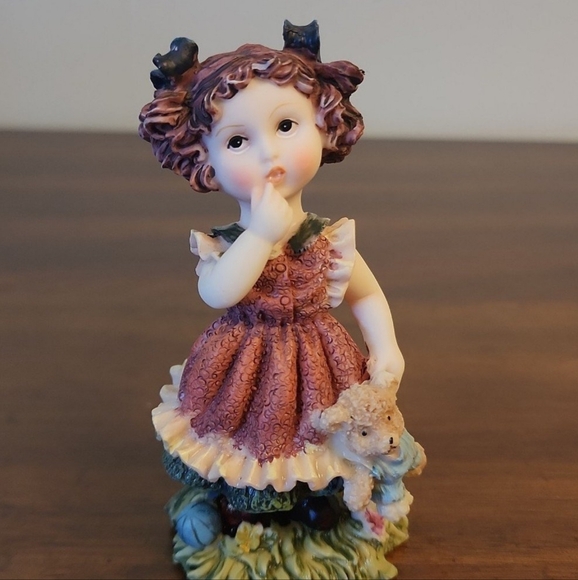 Set of Hand Painted Vintage Victorian Style Small Child Figurines.  4" Tall - Picture 7 of 12